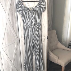 Off-the-shoulder Nautical Romper